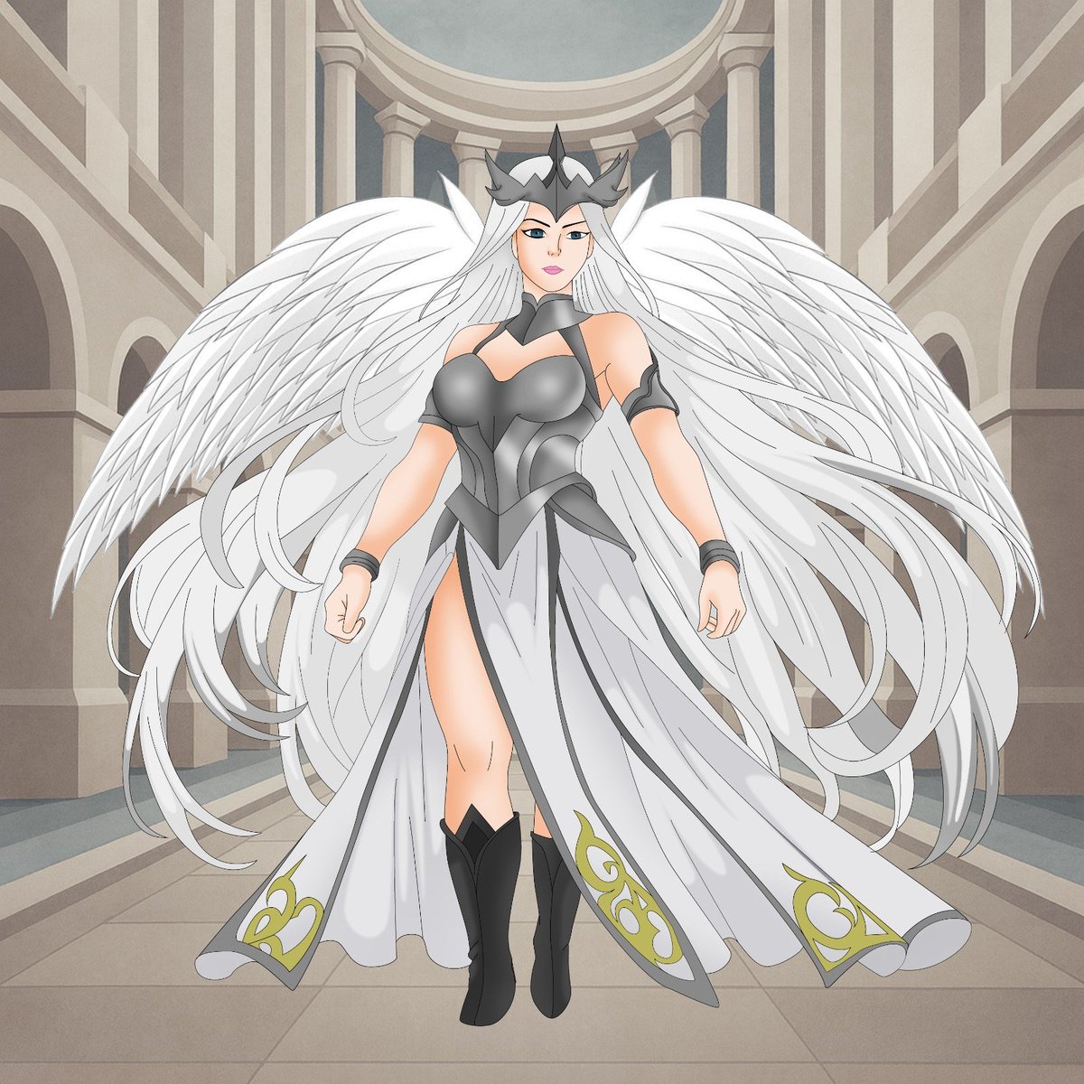 AlexGreystorm's tweet photo. @naturalart2922 just finished this amazing commission of my Bard-Barian angel princess, Muse Chorus! #DnD #dndart https://t.co/4vZRZfSJ33