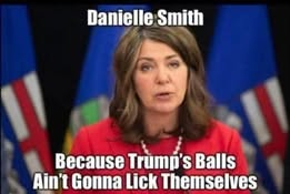 MondoABx's tweet photo. Apologies for the crudeness, but sometimes it just fits.  This was posted in context of her instructing Alberta’s lawyers to oppose Elections Alberta reference of the separatist ballot to the Court. https://t.co/SFUkfFDVof