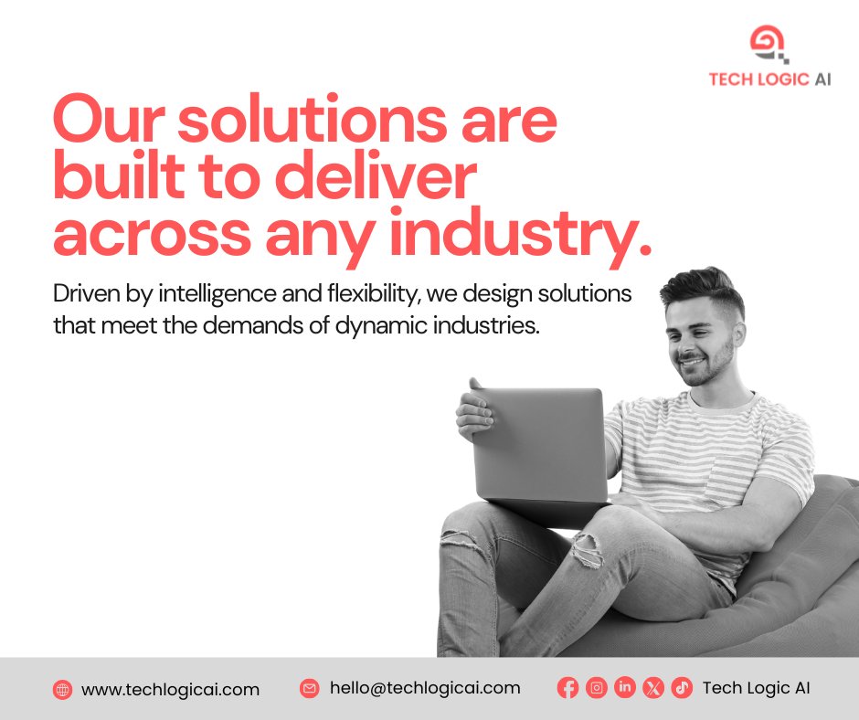 TechlogicAI's tweet image. From startups to enterprises, Tech Logic AI delivers smart, scalable solutions across industries—healthcare, real estate, finance &amp;amp; more.

What would you automate first? Let’s talk.
🔗 rb.gy/gyx5av
#TechLogicAI #SmarterWorkflows #Automation #DigitalTransformation