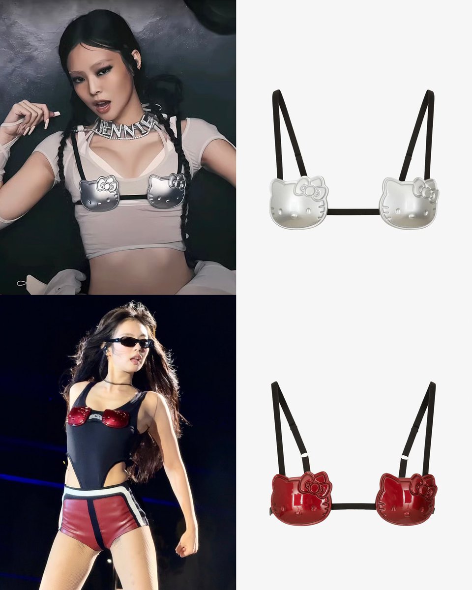 Jennie with Kitty bra by GCDS brand 😗