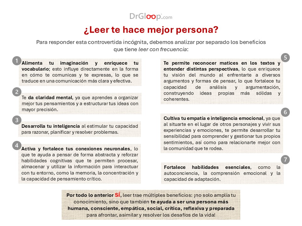 Hace poco escuché una hipótesis que afirmaba que leer no te hacía mejor persona, así que profundicemos un poco en este tema. Al final ¿Ustedes qué opinan?