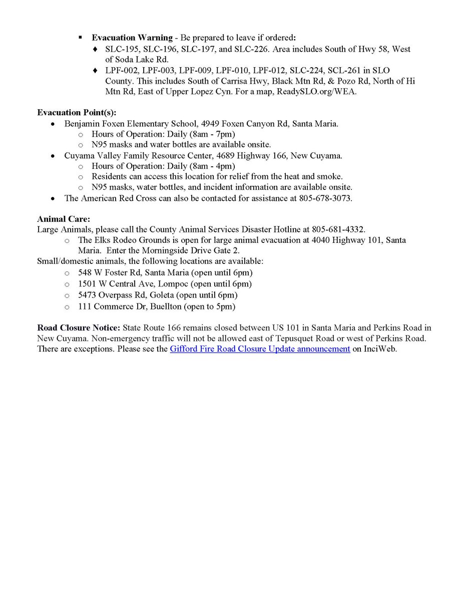 #GiffordFire Evening Update August 6,2025
Active fire persisted today on the north side of the fire prompting new evacuation orders and warnings in San Luis Obispo County.  

🔗To see full article, please visit inciweb.wildfire.gov/incident-infor…