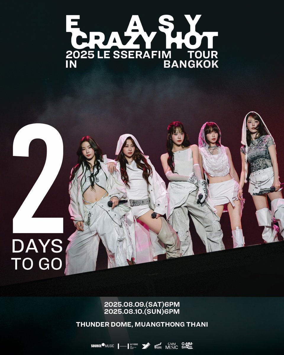 อีก 2 วันเท่านั้นน! เหล่า พีออนา พร้อมมา CRAZY ไปด้วยกันรึยังง? 🔥

“2025 LE SSERAFIM TOUR ‘EASY CRAZY HOT’ IN BANGKOK” 🩵✨

📆 9 - 10 ส.ค. 68 18.00 น.

⏰ 18.00 น.

📍 ธันเดอร์โดม, เมืองทองธานี

*โปรดติดตามรายละเอียดเพิ่มเติมได้ที่ : Facebook: GMM SHOW / TikTok: <a href="/gmmshow/">Rhett & Link</a> /