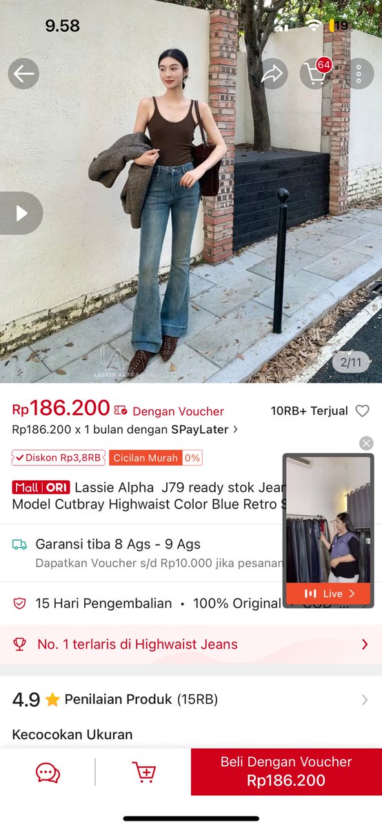 pixiekasa's tweet photo. haloo guys ada yg minat perloved celana jeans cutbray akuu gaa size L bb 45/46 tb 156 price 75k rep ajaa nanti aku dm🌞 https://t.co/mRAZwx16Az