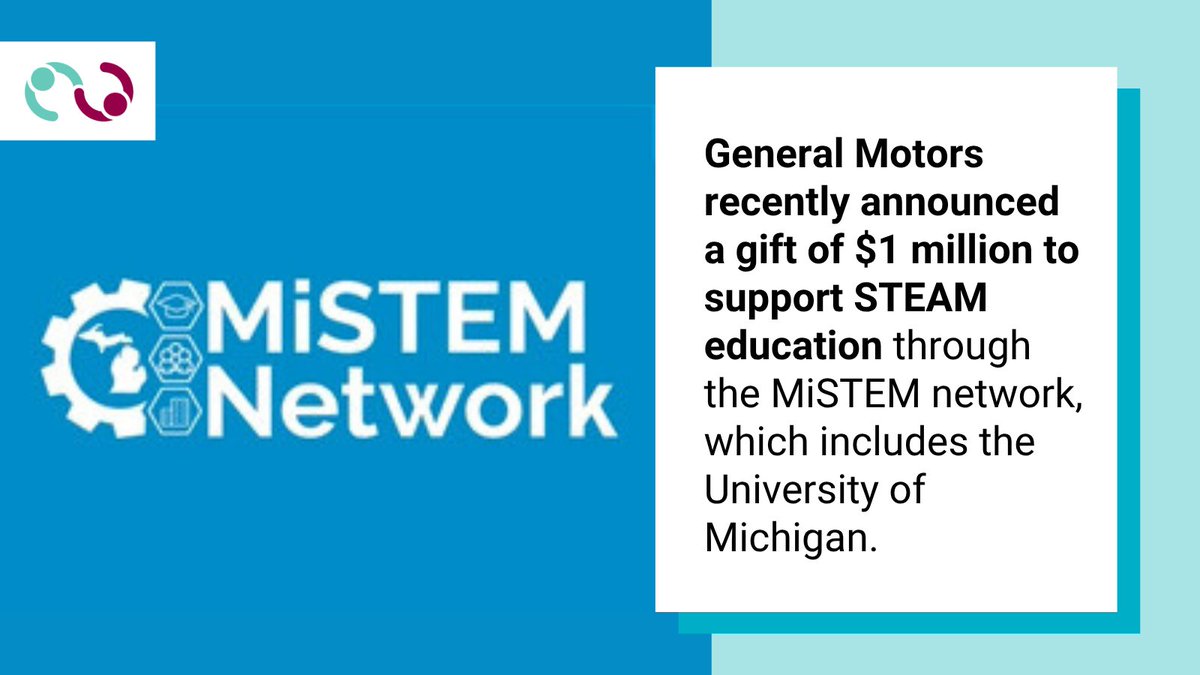 Innov_Collab's tweet image. The MiSTEM network, which supports STEAM education for Michigan youth, recently received a boost in funding. @Wolf_Trap @WomenInTheArts @UofSC @texassouthern @Campaign4GenC #STEAM #STEAMeducation  #MiSTEM @generalmotors  michigan.gov/leo/news/2025/…