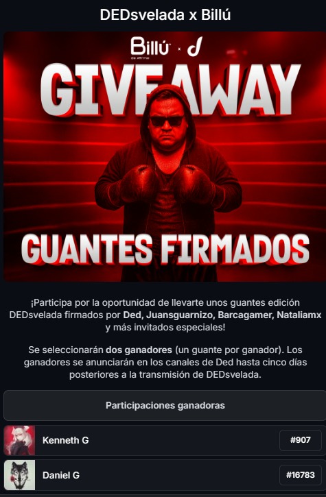 ¡Los guantes firmados de la DEDsvelada ya tienen dueños!
 Ya tenemos a 2 ganadores y estaremos contactándolos en los próximos días.

Gracias a todos los que participaron y se lanzaron con todo por los guantes de <a href="/BilluBank/">Billú</a> 

#BilluBank #BancoDigital