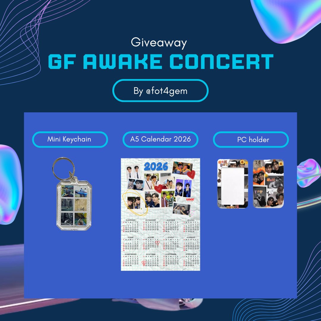 Giveaway #GFAwakeConcert 
pls kindly rt+likes☺️

🗓️ Saturday, 30 Aug 2025 

Very limited 🙏🙏
#GeminiFourth #Gemini_NT #FourthNattawat