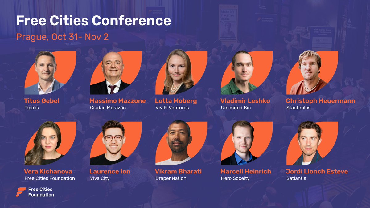 Draper Nation (@drapernationhq) on Twitter photo 🇨🇿 Draper Nation is heading to Prague!
Join us at the Free Cities Conference — Oct 31 to Nov 2.
🌍 Sovereign communities
🧱 Blockchain-based governance
🛂 Borderless opportunity
🍻 Czech beer & bold ideas
🎤 <a href="/vikbharati/">Vikram Bharati</a> speaks on “Your Freedom Stack for the Age of Optionality” 🇨🇿 Draper Nation is heading to Prague!
Join us at the Free Cities Conference — Oct 31 to Nov 2.
🌍 Sovereign communities
🧱 Blockchain-based governance
🛂 Borderless opportunity
🍻 Czech beer & bold ideas
🎤 <a href="/vikbharati/">Vikram Bharati</a> speaks on “Your Freedom Stack for the Age of Optionality”