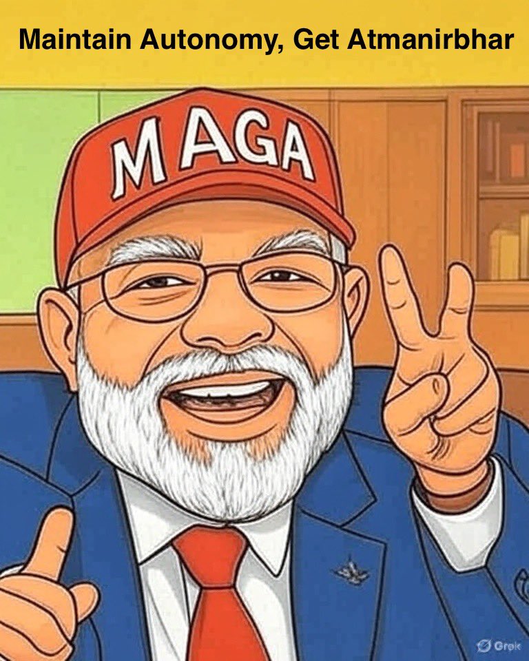 MAGA (Maintain Autonomy, Get Atmanirbhar)!

IMHO, the tariffs *may* hurt in the short term but the effect will be minimal. 

In the long term (*if* they are actually implemented, which I don’t think they will), they will probably hurt U.S more than they will hurt India. A 🧵. 1/n