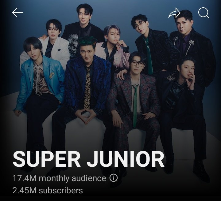 Super Junior Charts (@sj_charts) on Twitter photo #SUPERJUNIOR currently have 17.4M monthly audience on Youtube Music.
#슈퍼주니어 <a href="/SJofficial/">SUPER JUNIOR</a> #SUPERJUNIOR currently have 17.4M monthly audience on Youtube Music.
#슈퍼주니어 <a href="/SJofficial/">SUPER JUNIOR</a>