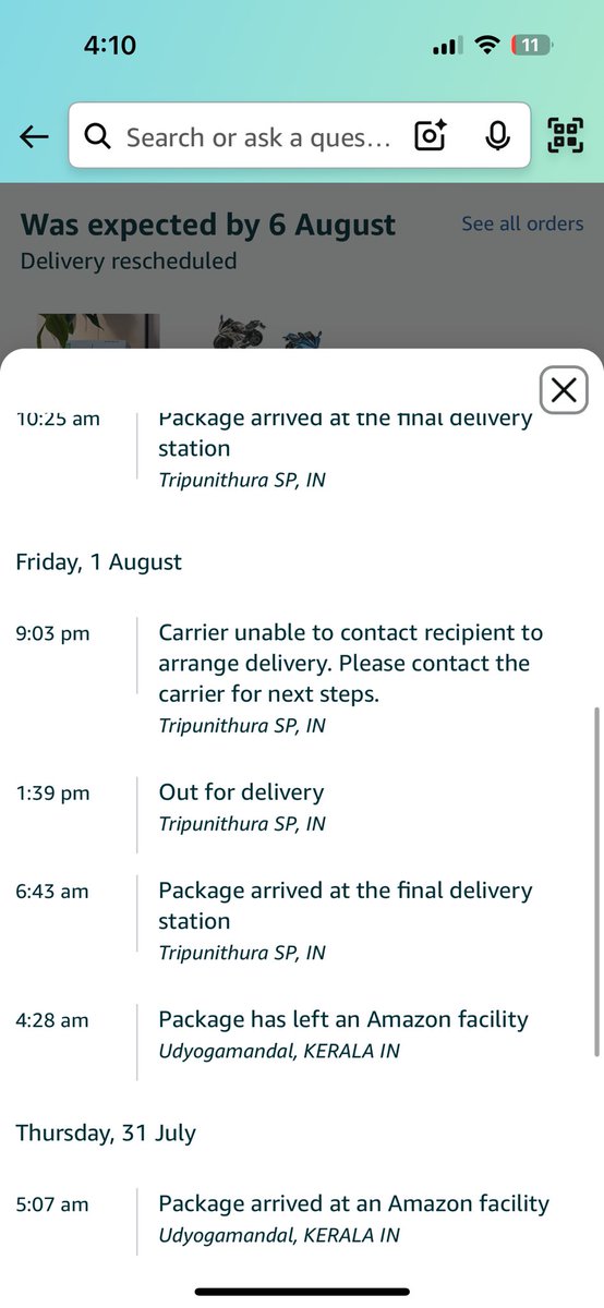 lacadives's tweet photo. @AmazonHelp Estimated delivery date was 1st August, today 7th August a week now, I’ve contacted customer care in multiple times https://t.co/lYkOXd3Jmg