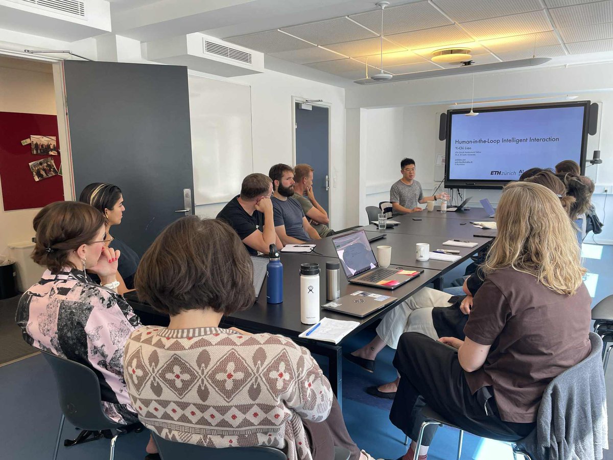 yichiliao's tweet photo. Had a fantastic time sharing my research on "Human-in-the-Loop Intelligent Interaction" with the Human-Centred Computing Section at Copenhagen University! Biggest thanks to Dr. @DifengYu for the invite and warm hosting! 🙏✨ #HCI #ResearchTalk https://t.co/HzF8lTE1NW