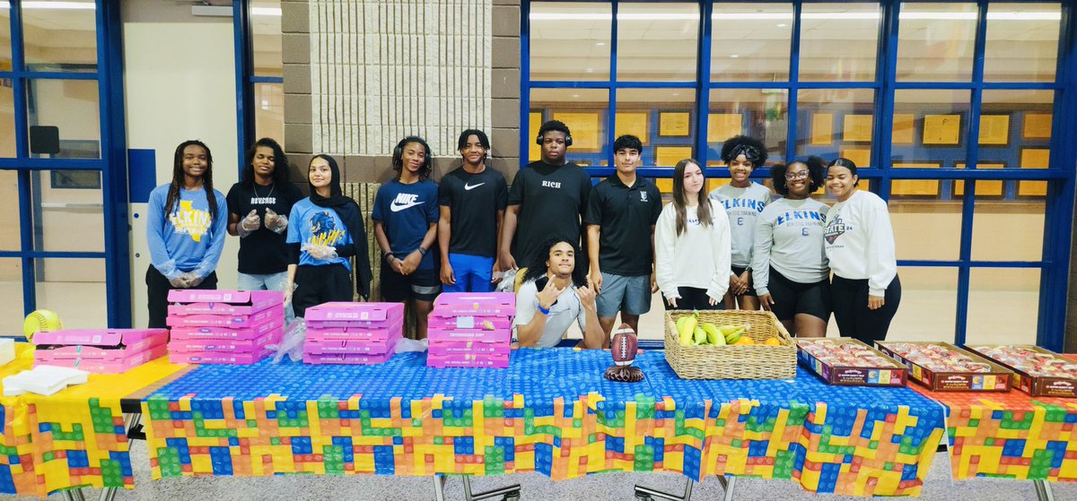 Students athletes up early at Elkins to greet and serve the staff breakfast on their day of training!