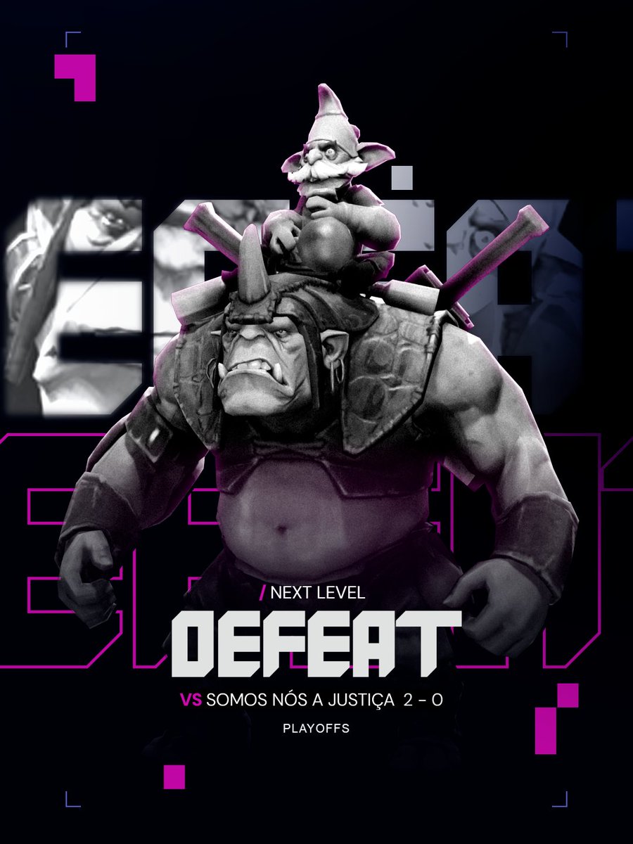 Hoje não foi o nosso dia!
Derrota por 2x0 para a forte equipe da SNJ na semifinal da upper.  

Nossa luta ainda não acabou, voltamos no dia 8
Pela lower bracket contra o vencedor de Paredão Rejects 🆚X9 Inflames.  

Ainda temos uma chance!
E vamos em busca da revanche. #NextLevel