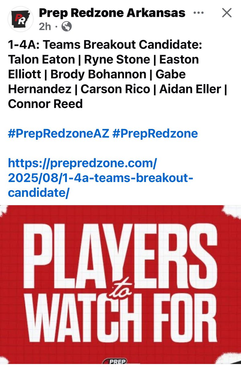 Connor Reed (@connor_reed75) on Twitter photo Thank you <a href="/PrepRedzoneAR/">Prep Redzone Arkansas</a> and <a href="/tctabler/">PrepRedZoneTom Tabler</a> for the nomination to be in the 2025-2026 4A-1 breakout candidates list, thank you. And as always go tigers! Thank you <a href="/PrepRedzoneAR/">Prep Redzone Arkansas</a> and <a href="/tctabler/">PrepRedZoneTom Tabler</a> for the nomination to be in the 2025-2026 4A-1 breakout candidates list, thank you. And as always go tigers!