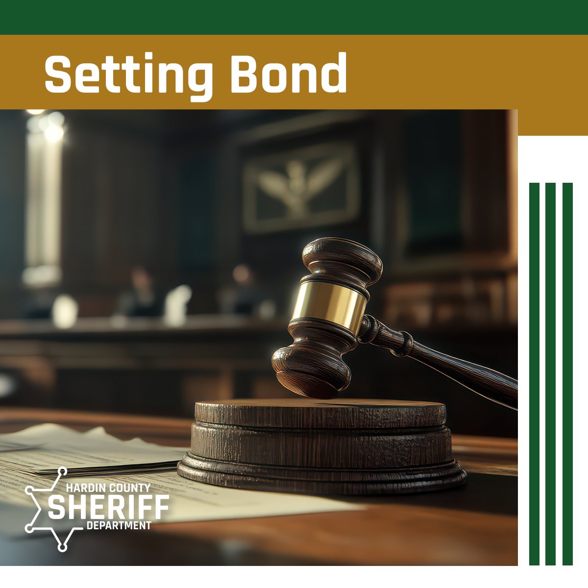 Who sets the bond?

General Sessions or Circuit Judge is the only person who sets your bond.

The Hardin County Sheriff Dept. nor the Correctional Facility have anything to do with setting your bond amount.

hardincosheriff.com/resources/