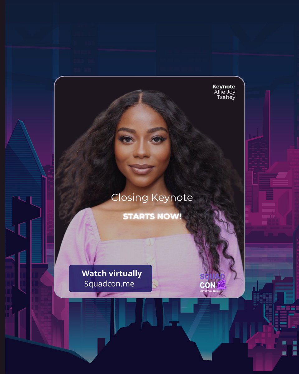 We’re closing SquadCon with a keynote from Allie Joy Tsahey, founder of Baddies in Tech. Career strategist. Community builder. Culture shifter.

It’s the perfect finale to two days of purpose and power.
Watch virtually: ow.ly/V0fk50WzWlu