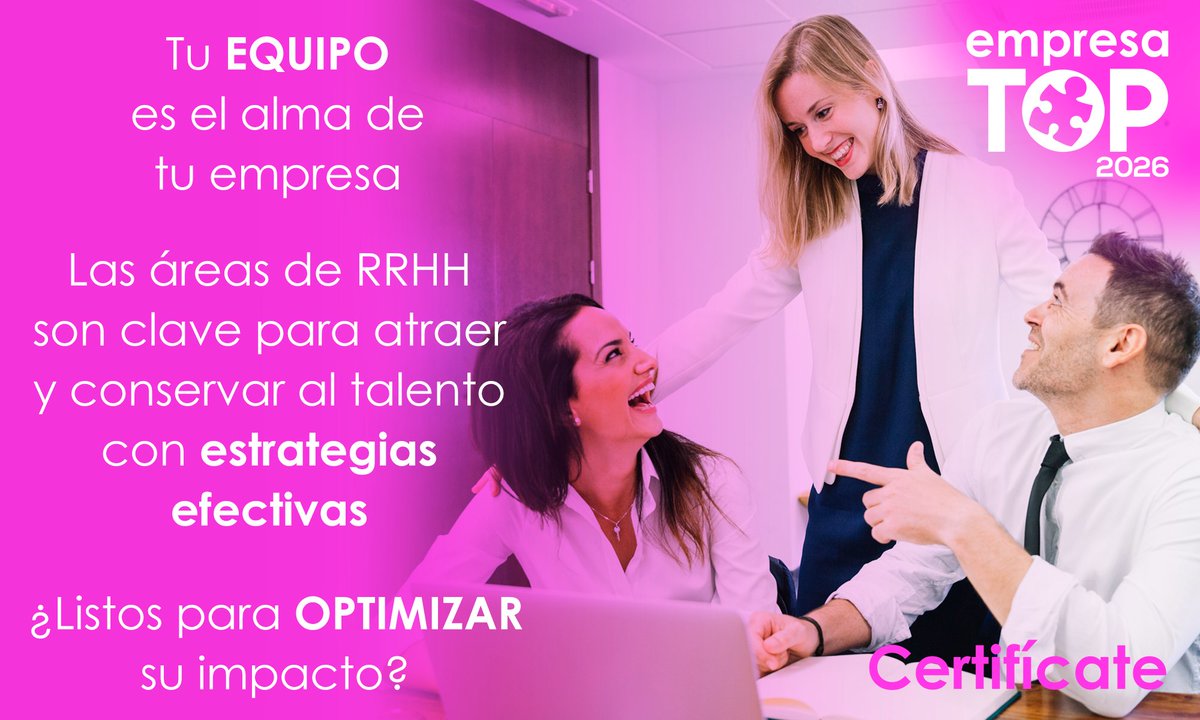 Tu equipo es el alma de tu empresa 🔝Las áreas de RRHH son clave para atraer y conservar al talento con estrategias efectivas. ¿Listos para optimizar su impacto?  📧 comunicacion@thetopcompanies.com 👉🏼topcompaniesmexico.com/certificacion-… #EmpresaTOP 2026