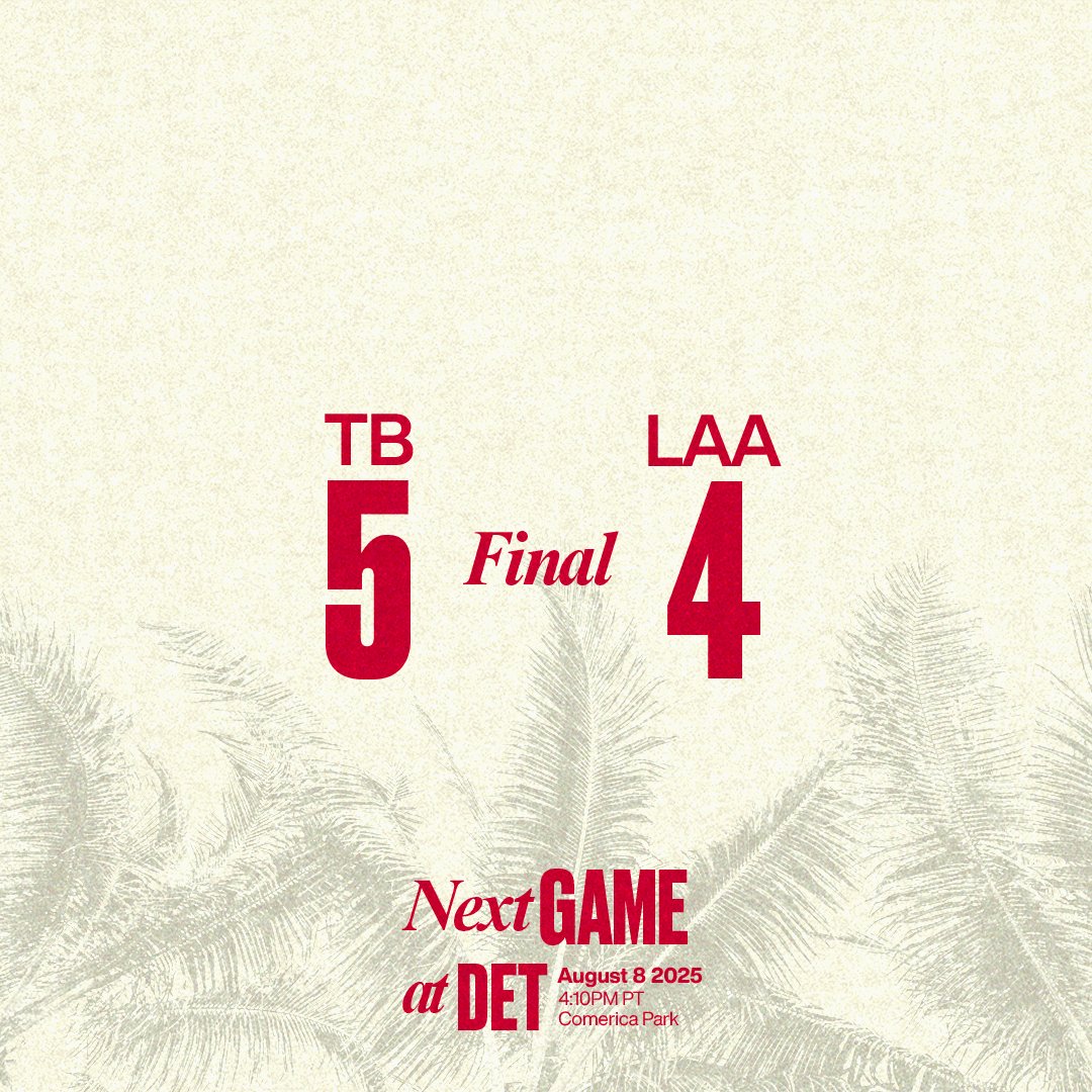 Angels's tweet photo. FINAL: Rays 5, Angels 4 https://t.co/Igl0lxhujl