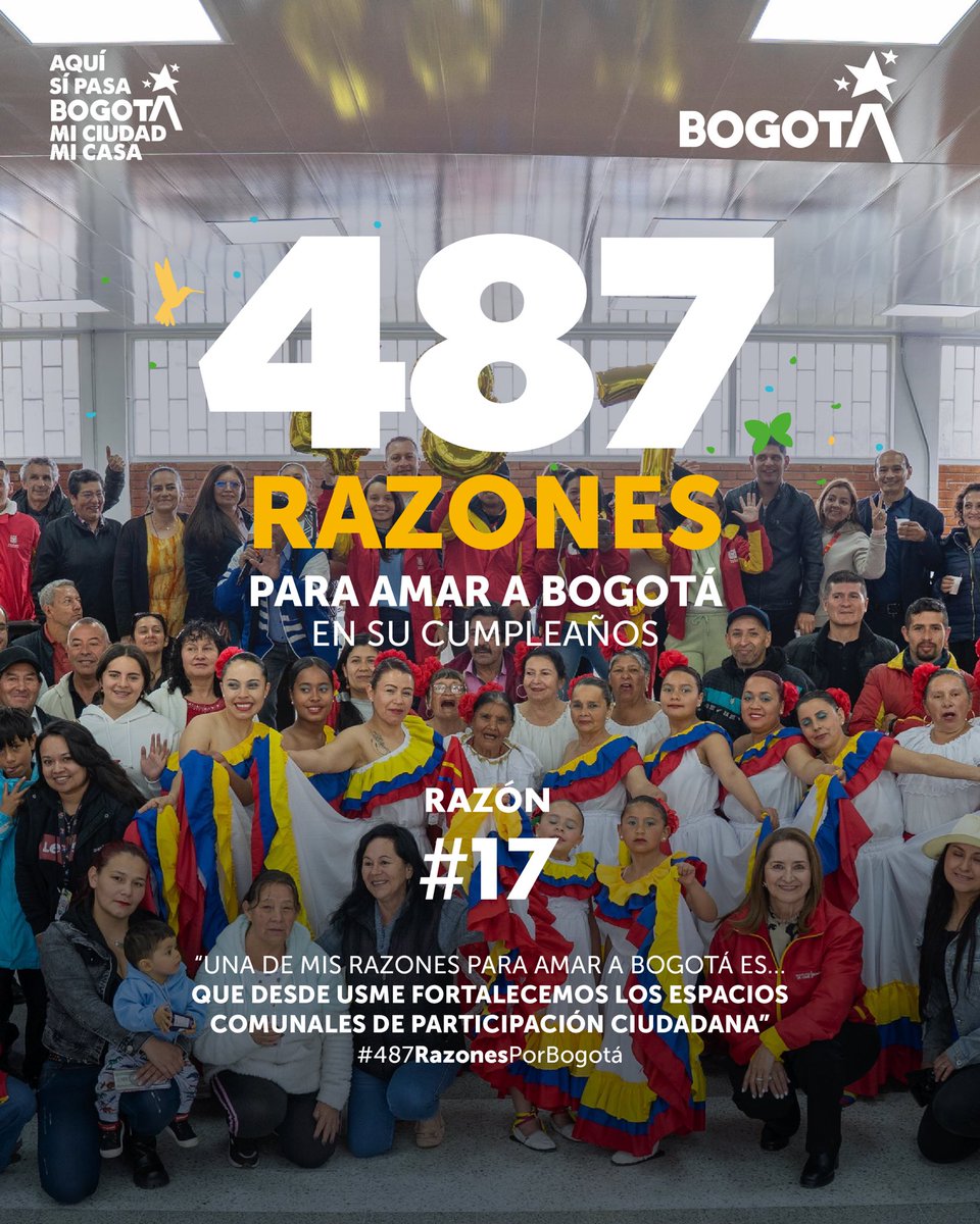 El fortalecimiento a los comunales a través de equipamientos que promuevan la participación ciudadana, es la Razón #17 para amar a Bogotá.

#487RazonesPorBogotá