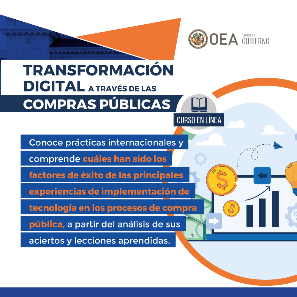 ⏰ ¡Últimos días para postular!
Prepárate para liderar procesos innovadores en #ComprasPúblicas con el curso de Transformación Digital.
🗓️ Inicia el 19 de agosto hasta el 10 de octubre
🖥️ Modalidad virtual
ℹ️Más info 👉 oas.org/es/sap/dgpe/es…

<a href="/OEA_GestionPub/">OEA- Gestión Pública</a>