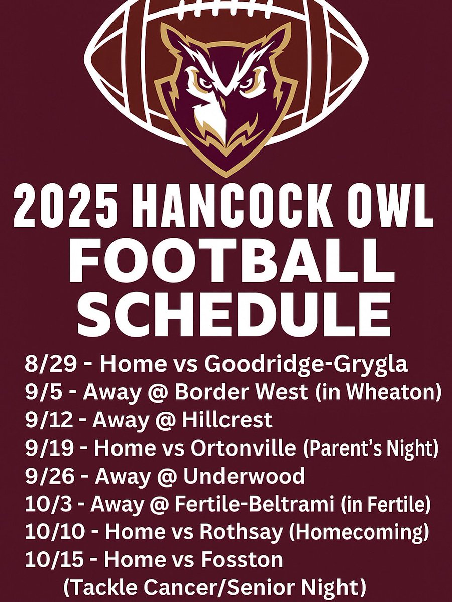 Hancock Owl Football tweet media