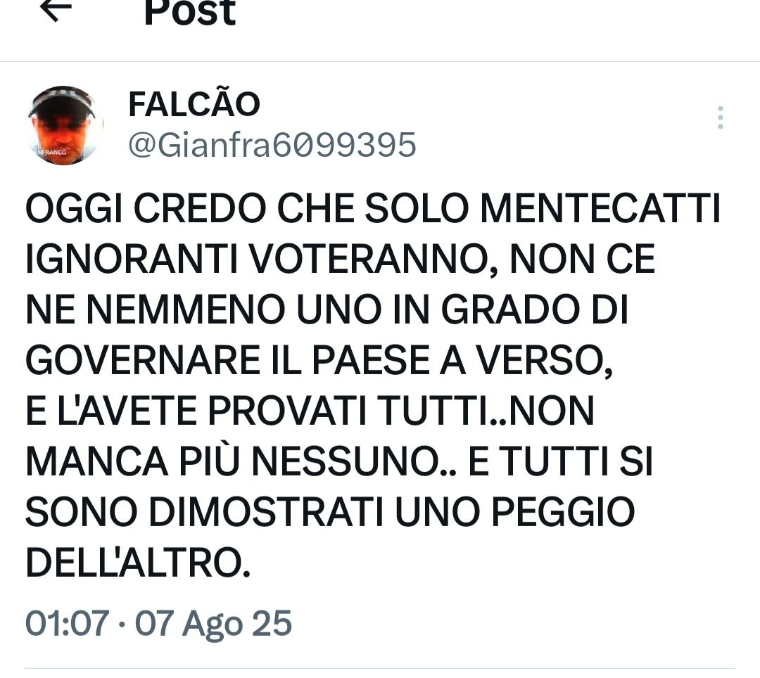 <a href="/pbecchi/">Paolo Becchi</a>
<a href="/MaurizioMicelli/">Brucerò per autocombustione</a>
<a href="/AlessandroFusi9/">Alessandro Fusillo</a>
<a href="/GiorgiaMeloni/">Giorgia Meloni</a>
<a href="/___Anna22/">Anna 🎯⚡</a>
<a href="/matteosalvinimi/">Matteo Salvini</a>
<a href="/LegaSalvini/">Lega - Salvini Premier</a>
<a href="/GiorgiaSalvagn1/">Giorgia Salvagni</a>
<a href="/Antonio_Tajani/">Antonio Tajani</a>
<a href="/AugustoSinagra/">sinagraa@tin.it</a>
<a href="/AlfBianchi/">Alf Bianchi</a>
<a href="/GfveGianfra/">Prof. Avv. Gianfrancesco Vecchio</a>
<a href="/BegalliSabrina/">sabrina begalli</a>
<a href="/mifree72/">Mario Improta</a>
<a href="/AlbertoContri/">Alberto Contri</a>
<a href="/Adriano72197026/">Adriano Valente</a>
<a href="/MarianoAmici/">Mariano Amici - Medico</a>
<a href="/barbarab1974/">Dr. Barbara Balanzoni 🇷🇺</a>
<a href="/ADA79991318/">ADA ❤️</a>