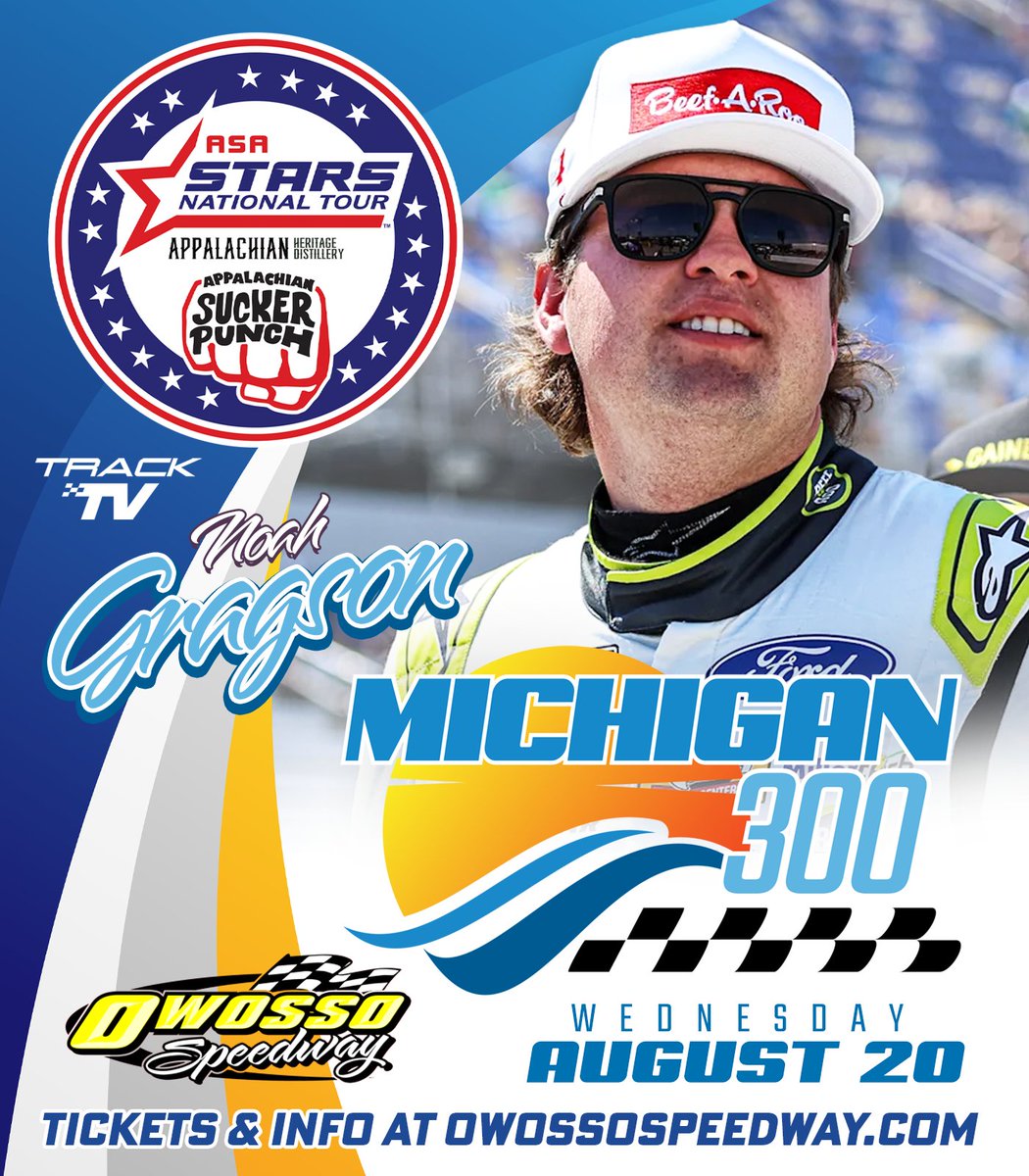 racewithstars's tweet image. NASCAR Cup Driver @NoahGragson Set to Compete in Michigan 300 at @OwossoSpeedway with ASA STARS National Tour

Story: starsnationaltour.com/nascar-cup-dri…

#ASASTARS 🏁