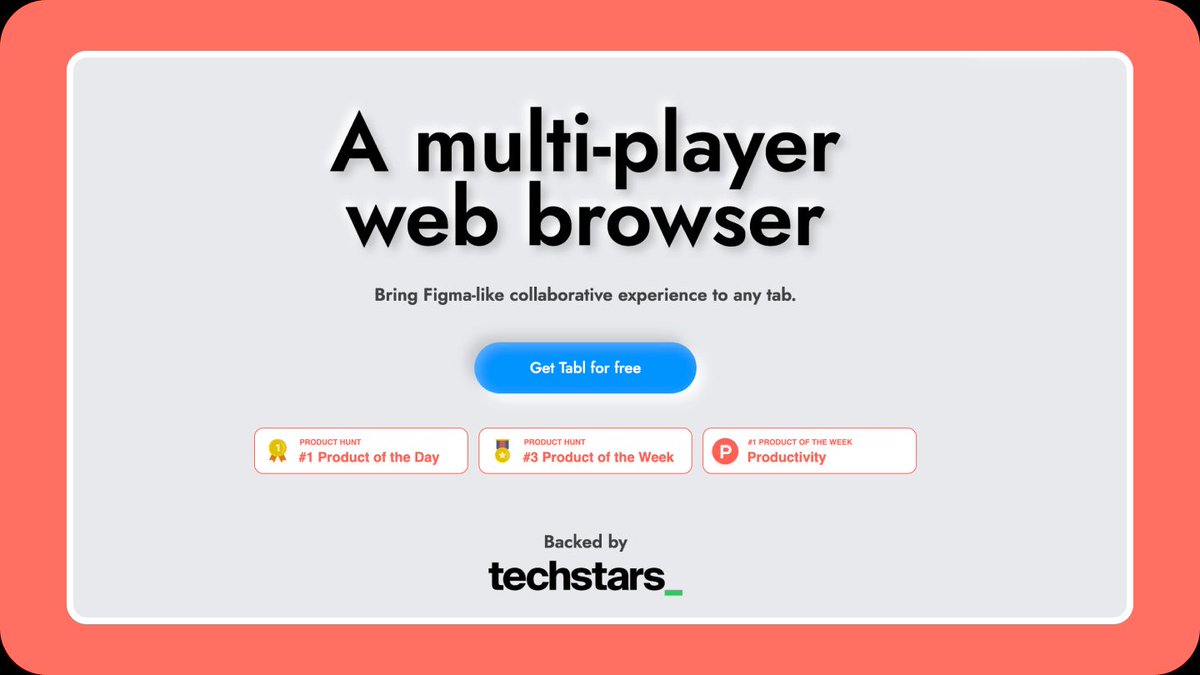 LucaG ๐ (@the_lucag) on Twitter photo Live collaboration in your browser? Yup.
I covered Tabl Browser (by <a href="/yamatokaneko/">Yamato Kaneko</a>) in the latest edition of NTSOT.
Itโs like Figma but for any tab, perfect for real-time brainstorming, debugging, and co-editing.
Youโll love this if you hate screen-sharing. Live collaboration in your browser? Yup.
I covered Tabl Browser (by <a href="/yamatokaneko/">Yamato Kaneko</a>) in the latest edition of NTSOT.
Itโs like Figma but for any tab, perfect for real-time brainstorming, debugging, and co-editing.
Youโll love this if you hate screen-sharing.
