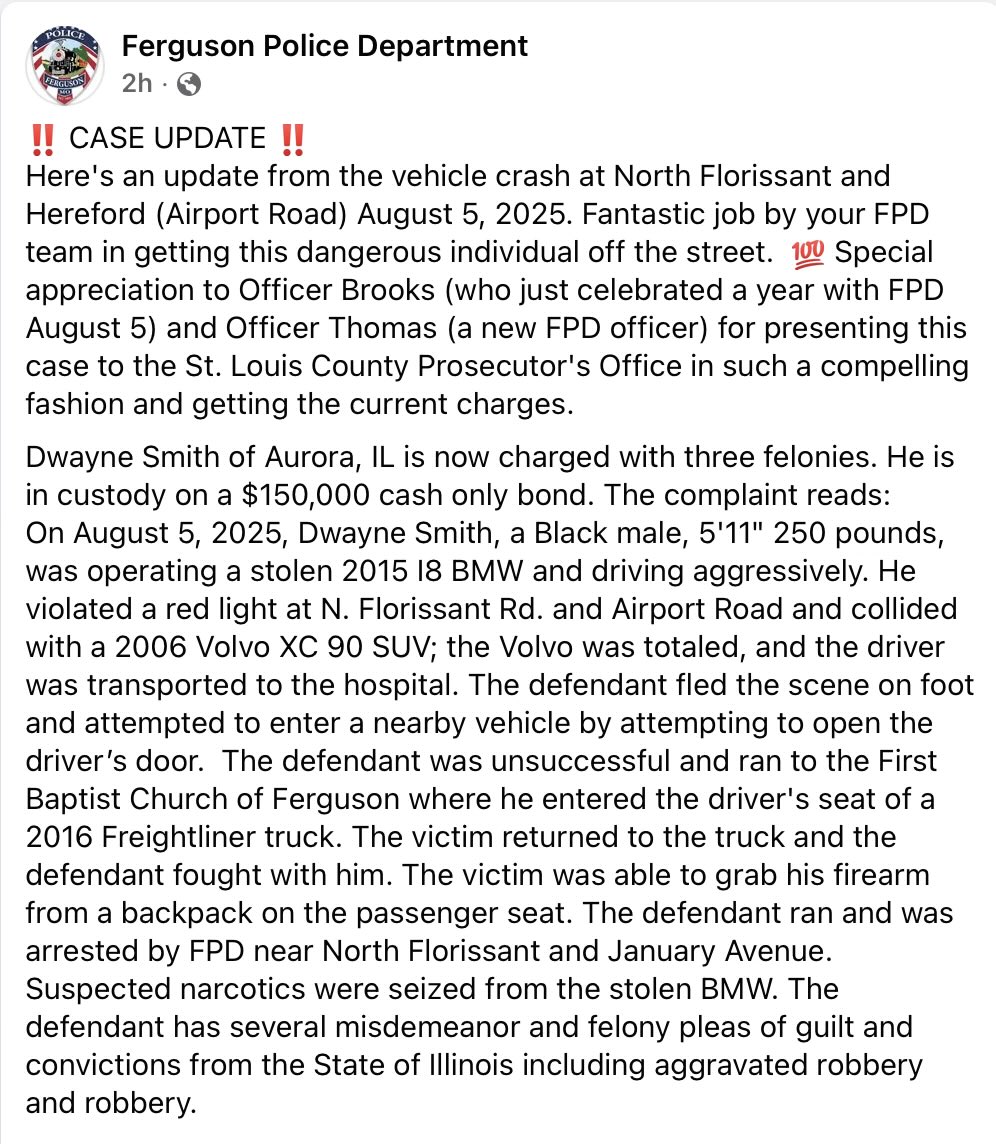 Just read the list:

*Stolen BMW.
*Blew through a red light.
*Crashes into an innocent driver.
*Tries to carjack another vehicle.
*Fights a man for his gun.
*Carrying narcotics.

Glad we got him off our streets; someone this reckless is a threat to the general public.