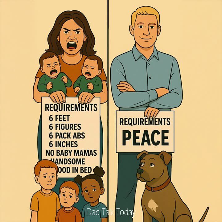 men, what are YOUR requirements for a woman?

is it really just peace?