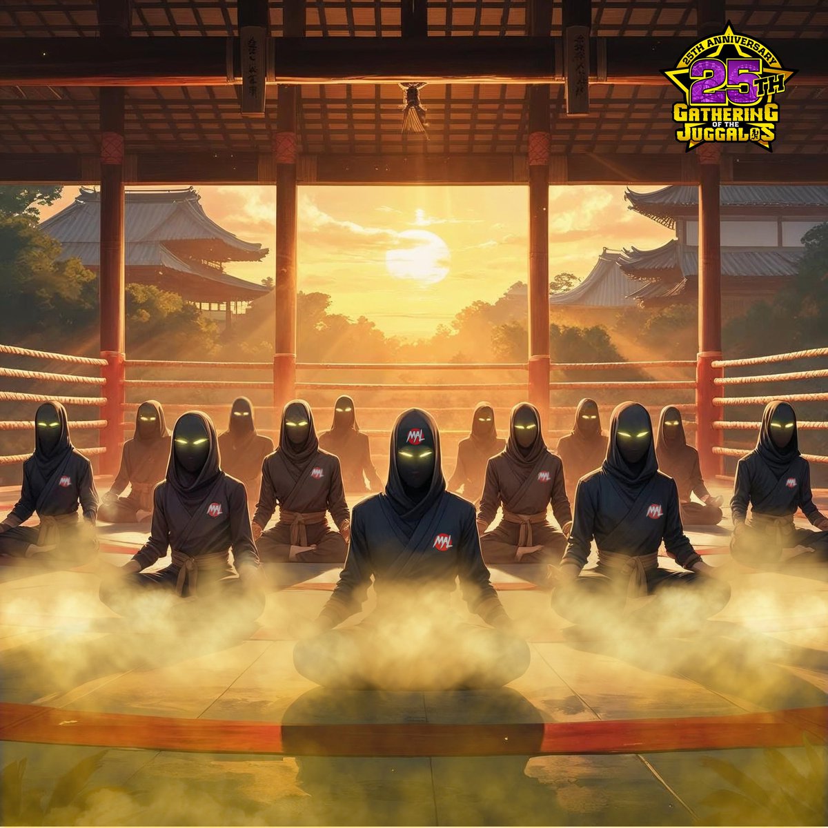 𝗠𝗘𝗗𝗜𝗧𝗔𝗧𝗜𝗢𝗡 𝗡𝗜𝗡𝗝𝗔 𝗧𝗥𝗔𝗜𝗡𝗜𝗡𝗚 𝗧𝗢 𝗖𝗘𝗡𝗧𝗘𝗥 𝗬𝗢𝗨𝗥 𝗦𝗢𝗨𝗟 𝗔𝗧 𝗧𝗛𝗘 𝗚𝗔𝗧𝗛𝗘𝗥𝗜𝗡𝗚! 

Legend has it, before the Gathering comes to life, an ancient ritual begins. A dedicated group of Juggalos assemble to unlock a primal dormant energy. These are