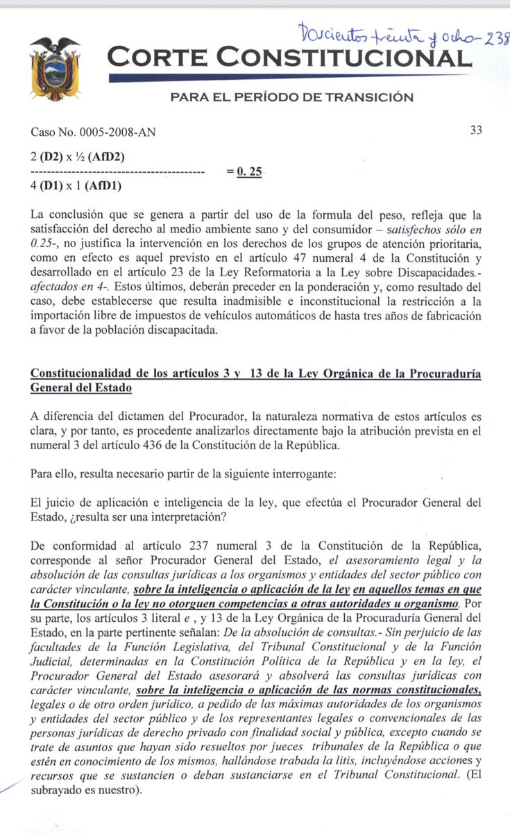 AndreBenavidesM's tweet photo. La Sentencia 002‑09‑SAN‑CC es el mejor ejemplo de la novelería en la que pudo incurrir la @CorteConstEcu en 2009 respecto a la ponderación de derechos utilizando la fórmula de peso de Alexy. 

¿Se imaginan a nuestros legisladores desenmarañando esto en juicio político? https://t.co/vF2Nyakkfw