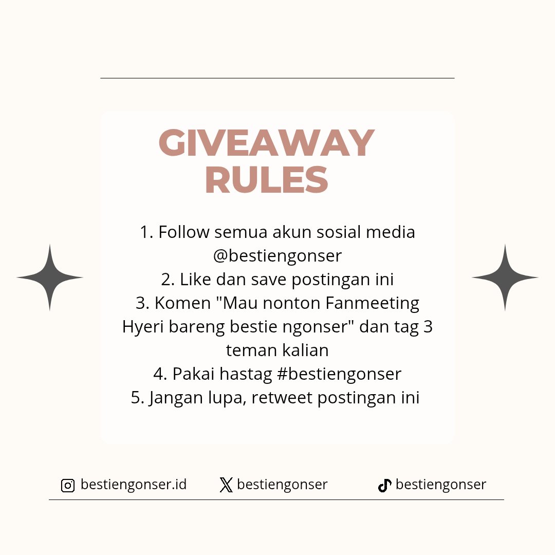 GIVEAWAY 5 TIKET HYERI FANMEETING TOUR <Welcome to HYERI'S STUDIO> IN JAKARTA