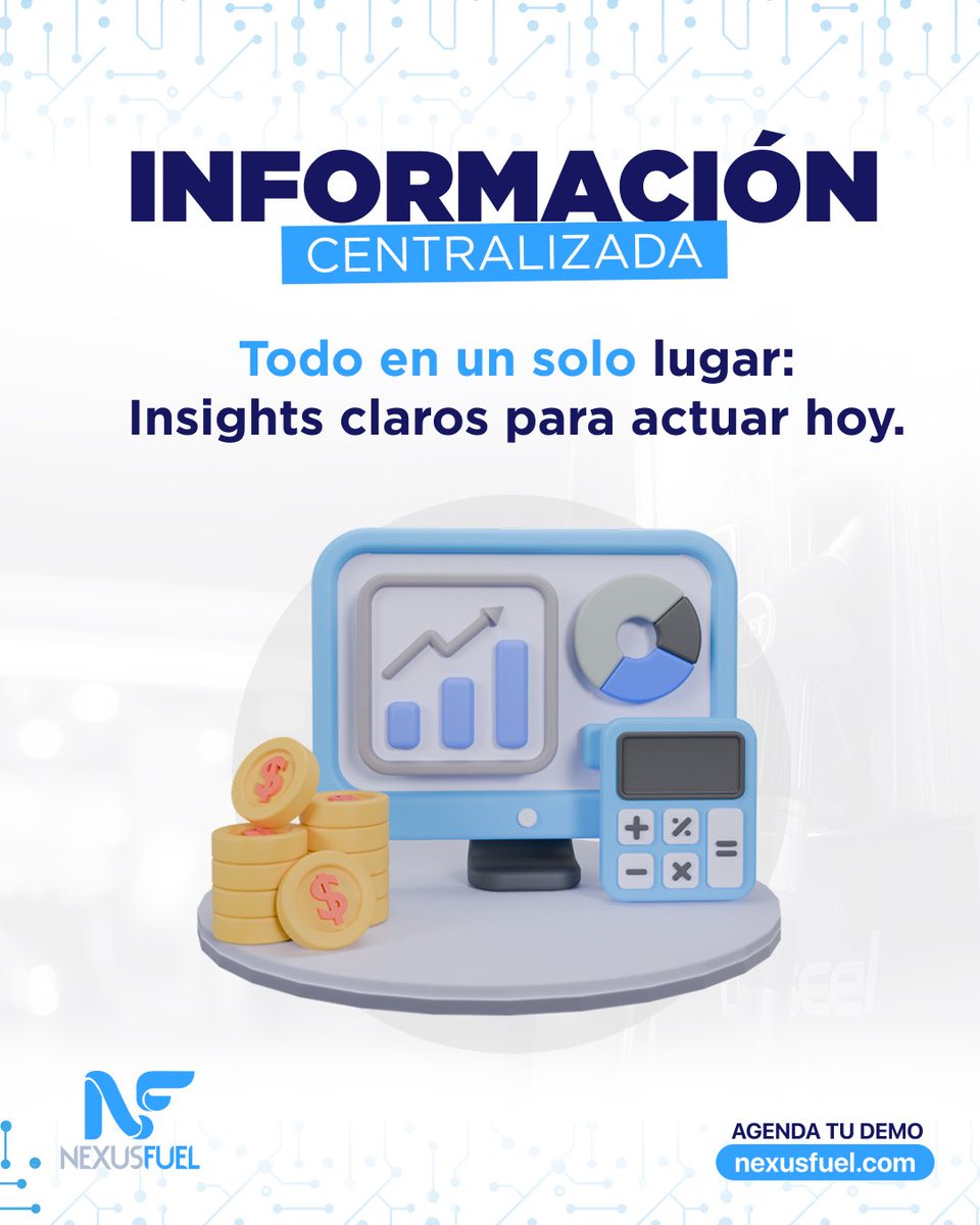 NexusFuel_'s tweet photo. Centraliza inventarios, ventas y flotillas con Nexus Fuel. Un panel único + reportes personalizados = insights confiables para decisiones rentables. 
Sin corazonadas: ahorra, optimiza y crece con precisión y agilidad en tu estación. 
#Gasolineras #ERP https://t.co/5iAsSvhV9b