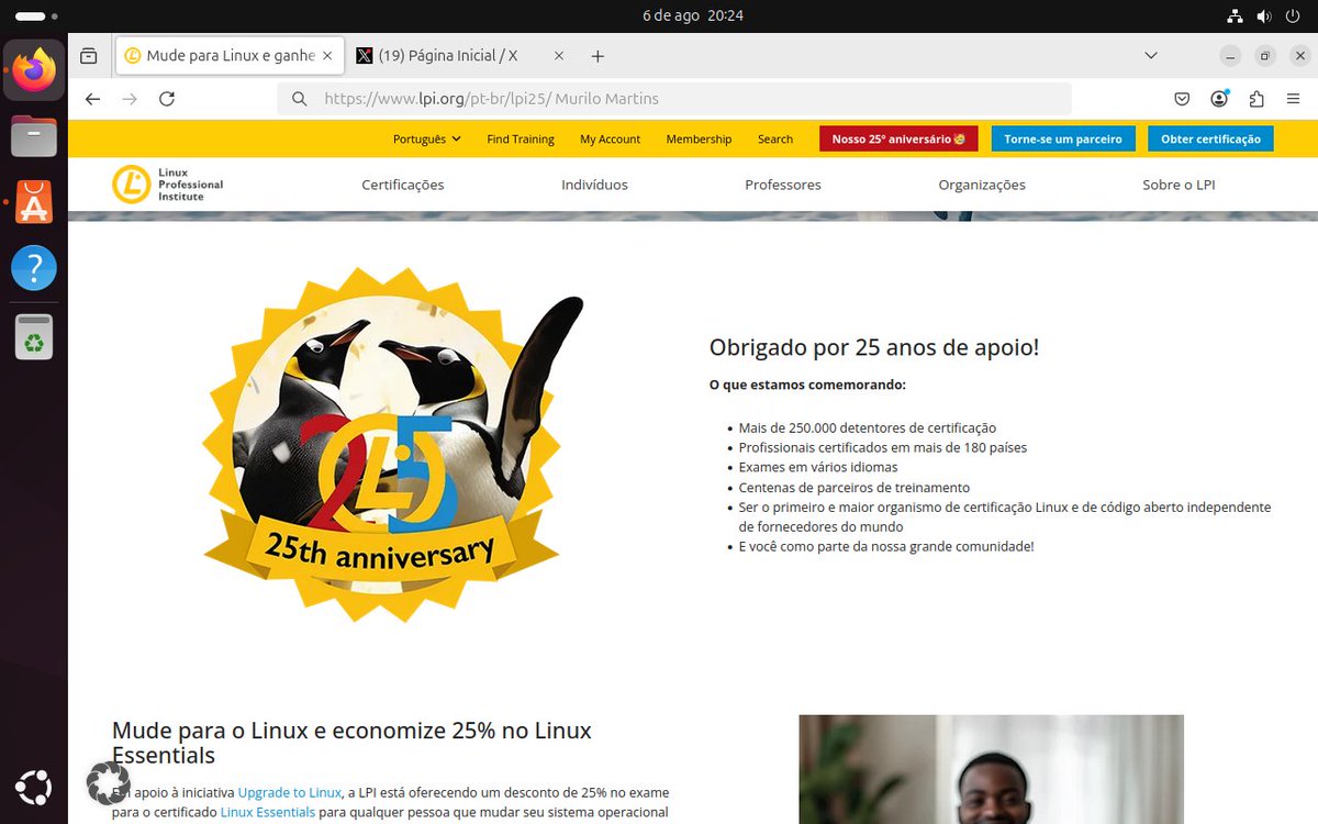MuriloMarttins's tweet image. Mudei para o Linux.

@LPIConnect 
@UpgradetoLinux

#upgradetolinux
#switchtolinux
#LPI25