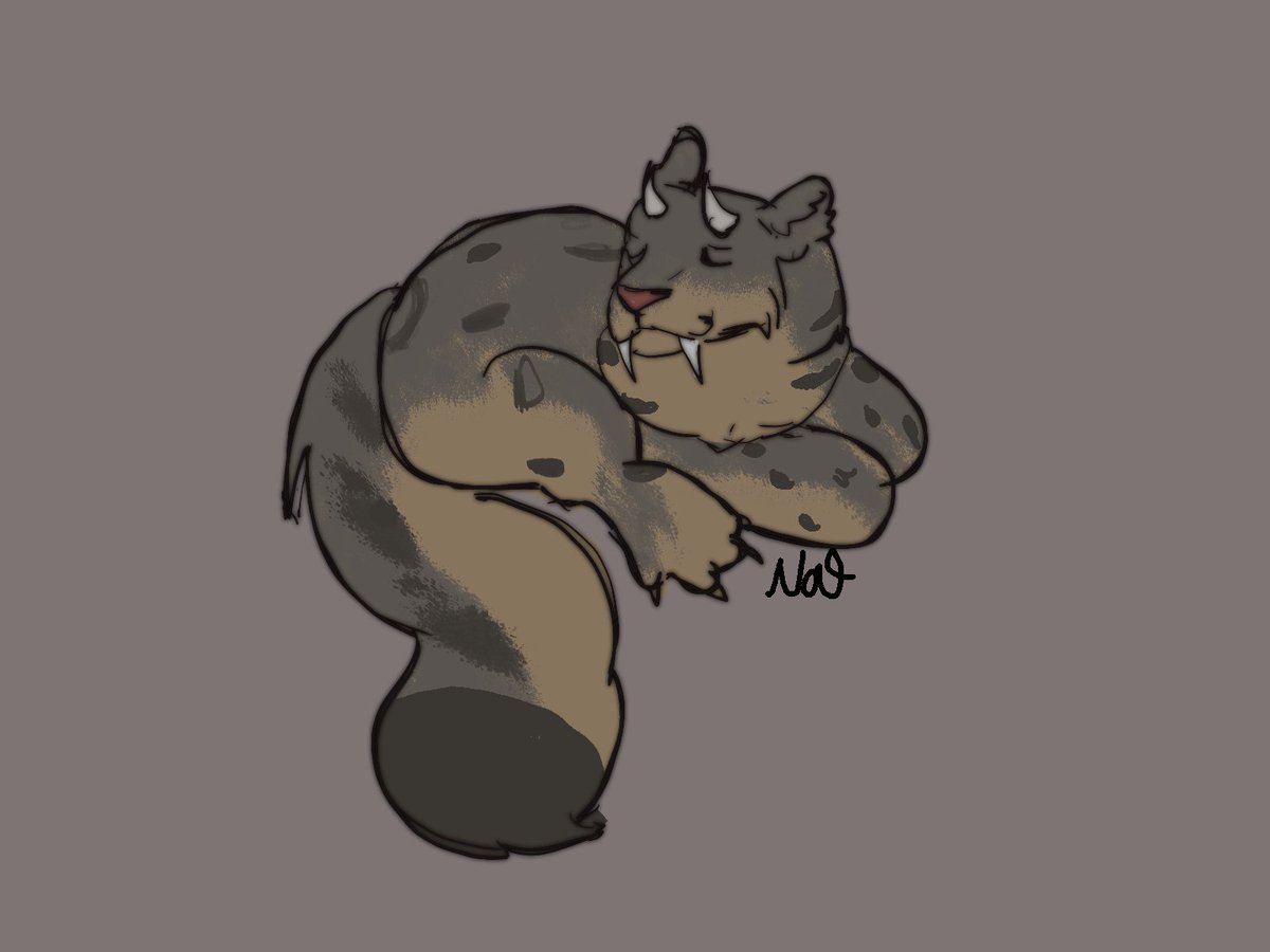 NatDrawz's tweet image. Day 6 of #Smaugust Mountain! 
I made a mix between a leopard and a bear! #subjectively #dragon