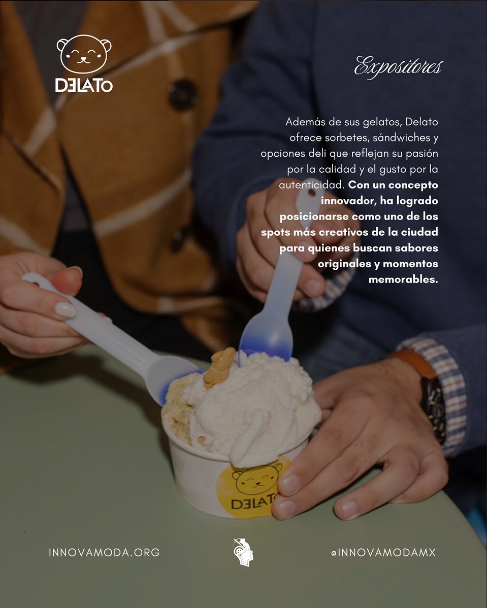 TjInnovadora's tweet image. 🍨 En #InnovaModa2025 damos la bienvenida a Delato Gelatería &amp;amp; Deli, un rincón de Tijuana que transforma el gelato artesanal en una experiencia única

¡Ya viene @InnovaModa_Mx!

📅 Domingo 17/Agosto
📍 Hotel Castillos del Mar
🎟️ Boletos YA A LA VENTA ⤵️

eventbrite.com/e/innovamoda-c…