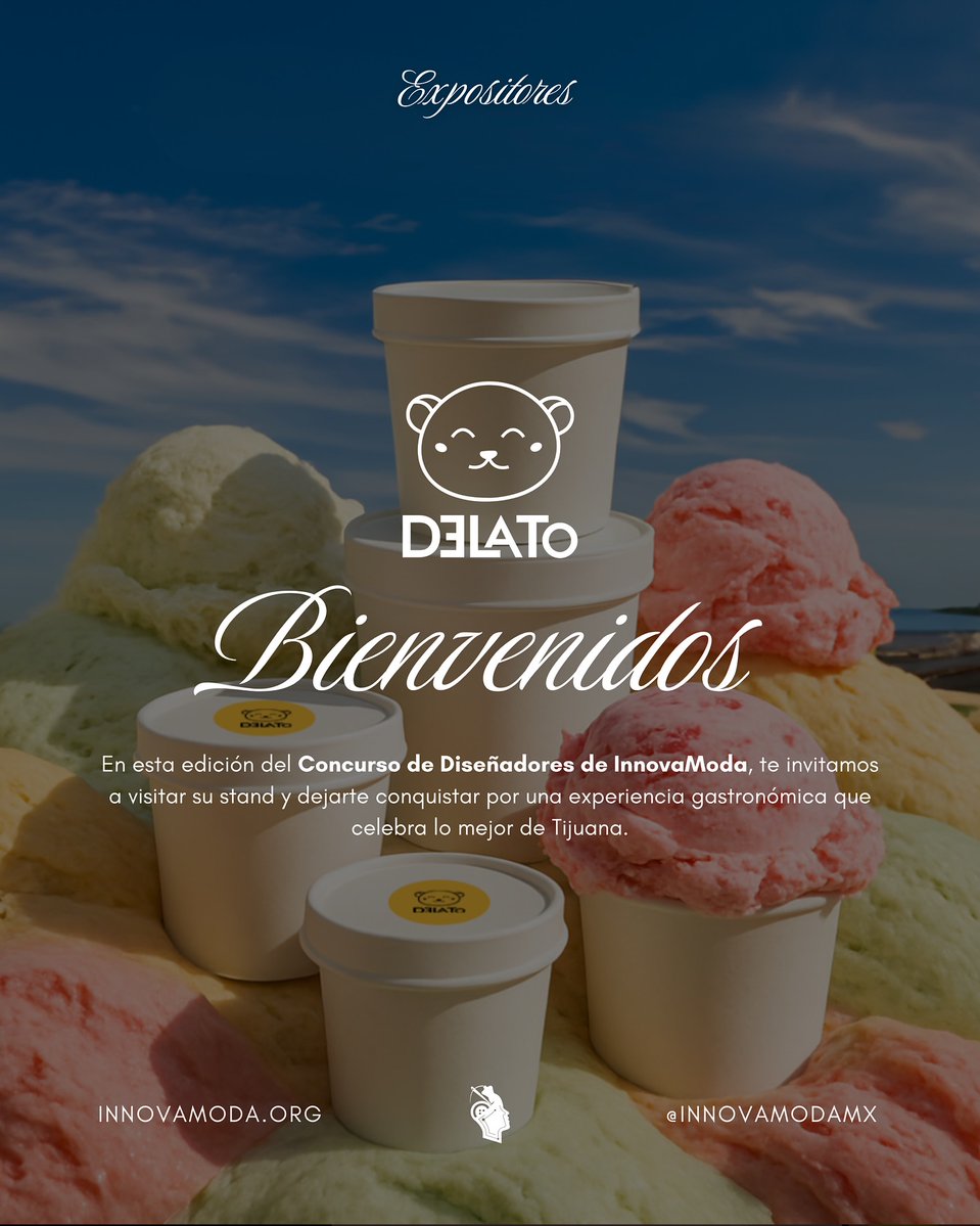 TjInnovadora's tweet image. 🍨 En #InnovaModa2025 damos la bienvenida a Delato Gelatería &amp;amp; Deli, un rincón de Tijuana que transforma el gelato artesanal en una experiencia única

¡Ya viene @InnovaModa_Mx!

📅 Domingo 17/Agosto
📍 Hotel Castillos del Mar
🎟️ Boletos YA A LA VENTA ⤵️

eventbrite.com/e/innovamoda-c…