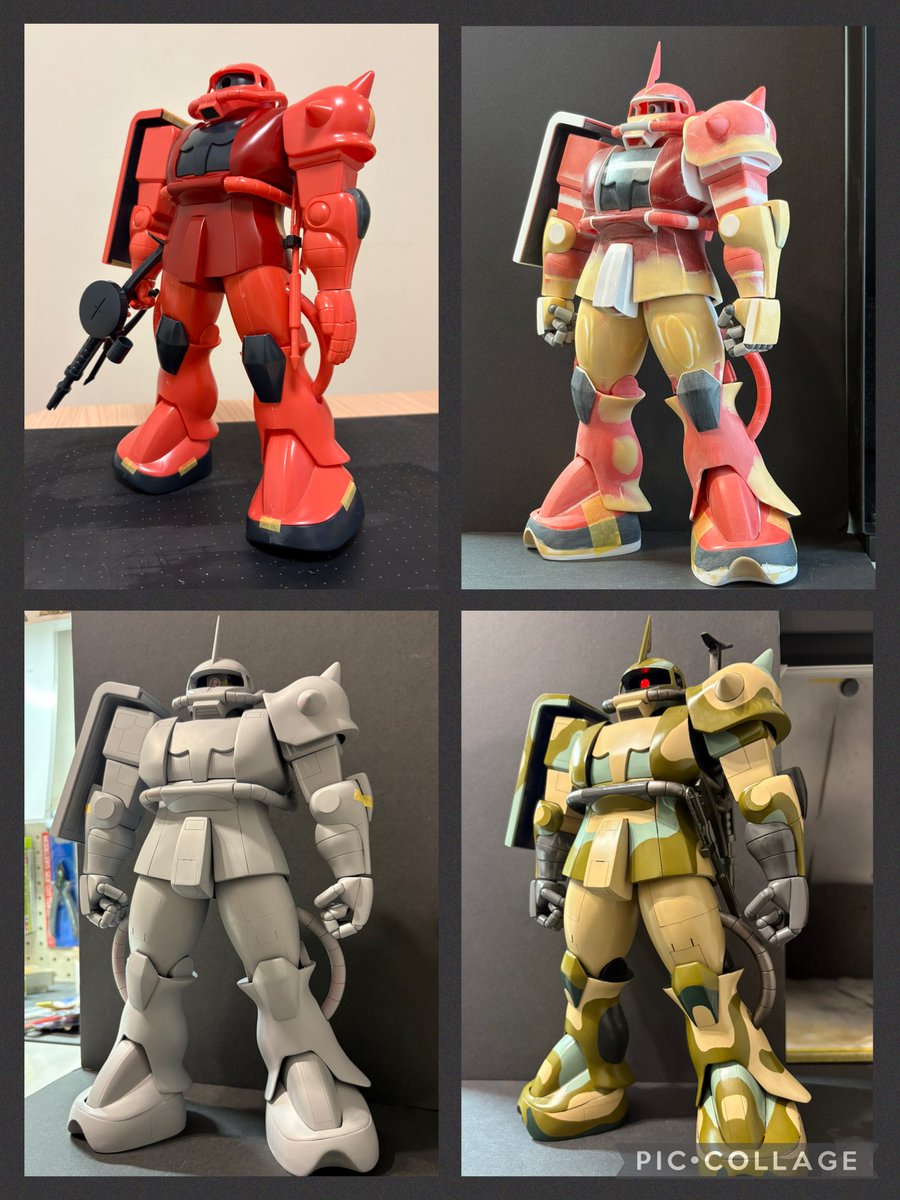 #元キットと比べてみましょう　
1/60旧キットザクです^_^
まだ完成してませんが💦