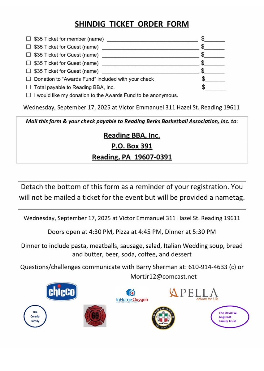 Our next Shindig will take place on Wed., Sept. 17 at Victor Emmanuel’s. We plan to honor John Murray, Tim Lawlor, and Christopher Gallo with our Distinguished Achievement Award. Also being presented that evening will be the George Zeppos Award and the Dr. Richard Flannery Award.