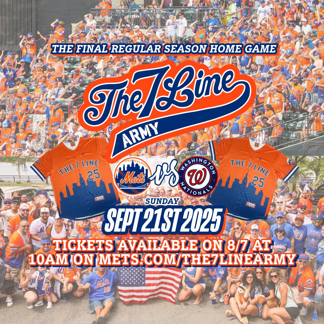 The 7 Line (@the7line) on Twitter photo Since 2012 we've been hitting the final regular season home game at Citi Field with <a href="/The7LineArmy/">The 7 Line Army</a>. This year will be no different. Those tickets go live tomorrow at 10am. the7line.com/blogs/the-7-li… Since 2012 we've been hitting the final regular season home game at Citi Field with <a href="/The7LineArmy/">The 7 Line Army</a>. This year will be no different. Those tickets go live tomorrow at 10am. the7line.com/blogs/the-7-li…