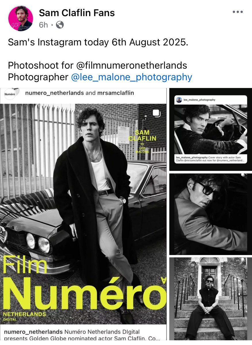 Fantastic photos of Sam for Film Numero Netherlands! ❤️