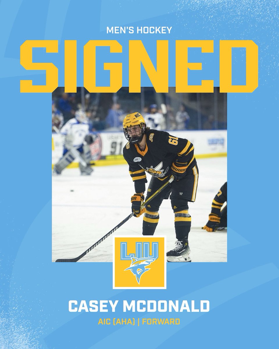 Welcome to Long Island, Casey McDonald! Casey comes to us as a Senior Transfer from AIC and will wear #67 as a shark.🦈