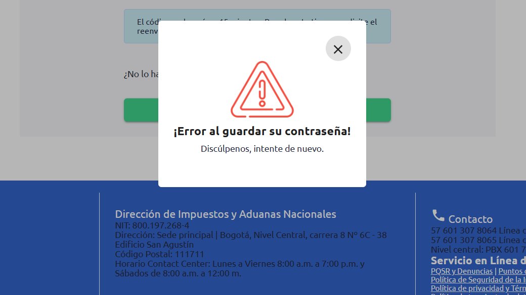 juanbelser's tweet photo. @DIANColombia Pues ya empezamos mal, no deja recuperar contraseñas ni nada. https://t.co/lmcWAZpjr0