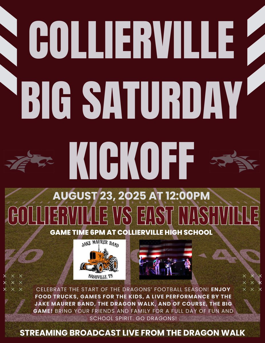 We are officially 2 AND A HALF WEEKS AWAYS from kicking off our 2025 season‼️Come join us and bring the whole family for our Big Saturday Kickoff at 12 pm food trucks games our Dragon Walk and a live performance from Jake Maurer‼️We can’t wait to see everyone there‼️#unFINISHed