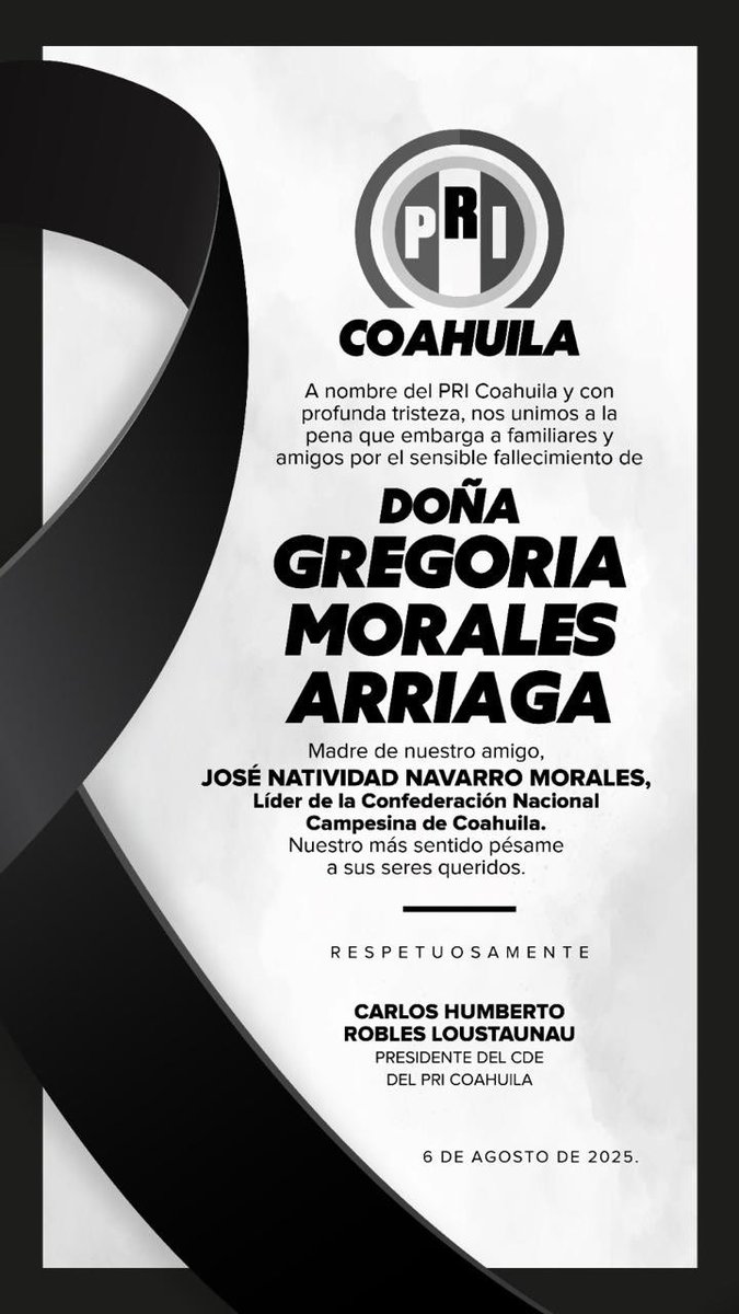 Con profunda tristeza, nos unimos a la pena que embarga a nuestro amigo y compañero Natividad Navarro Morales, ante su lamentable pérdida.