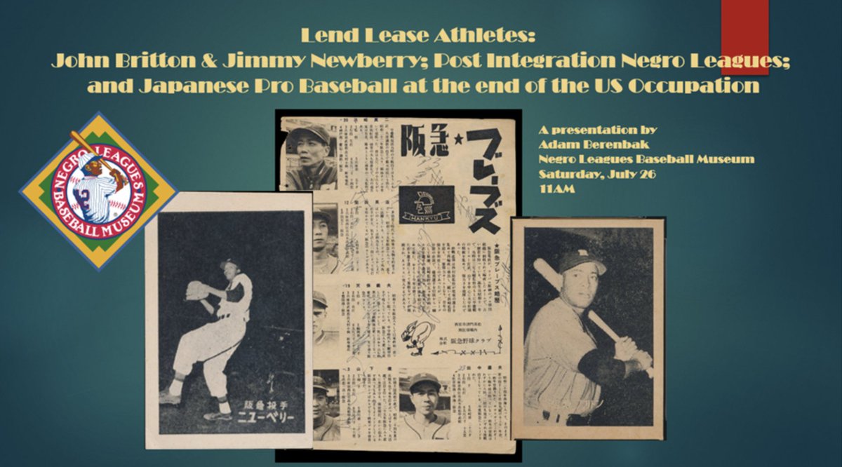 SABR_ABC's tweet photo. While Ichiro had his day in Cooperstown, the @NLBMuseumKC celebrated with a special presentation by Adam Berenbak, highlighting two Negro League Stars who became the first Black players to play in Nippon Professional Baseball. Read the summary here:

https://t.co/cmrdZZqLv5 https://t.co/h3Gs4Qxyas