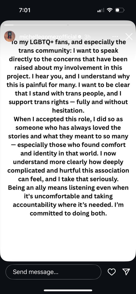 "I'm sorry I did this, and won't be interacting with this franchise again," or any condemnation of JKR at all, would have gone miles. But she can't even do that. This feels worse than if she had just said nothing at all.