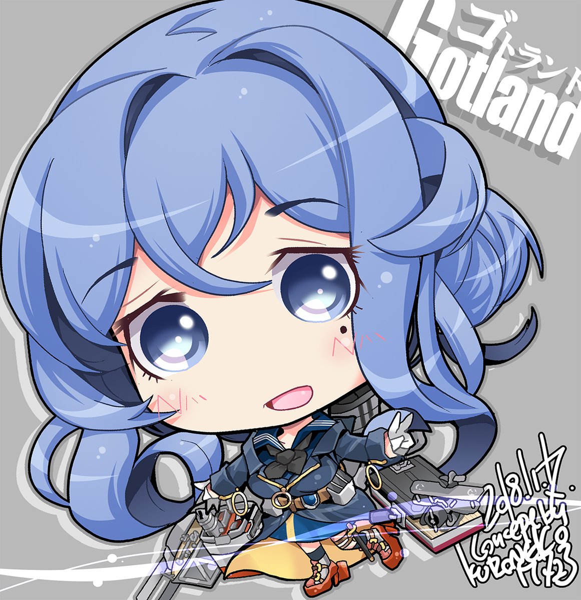 【#KURONEKO艦これデフォルメ絵（再）】
ゴトランド
Gotland
#艦これ #ゴトランド
#ゴトランド進水日
#ゴトランド生誕祭
